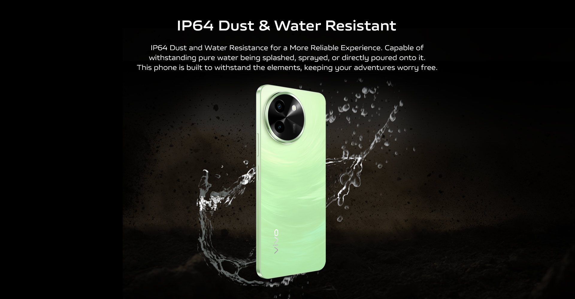 IP64 Dust & Water Resistant