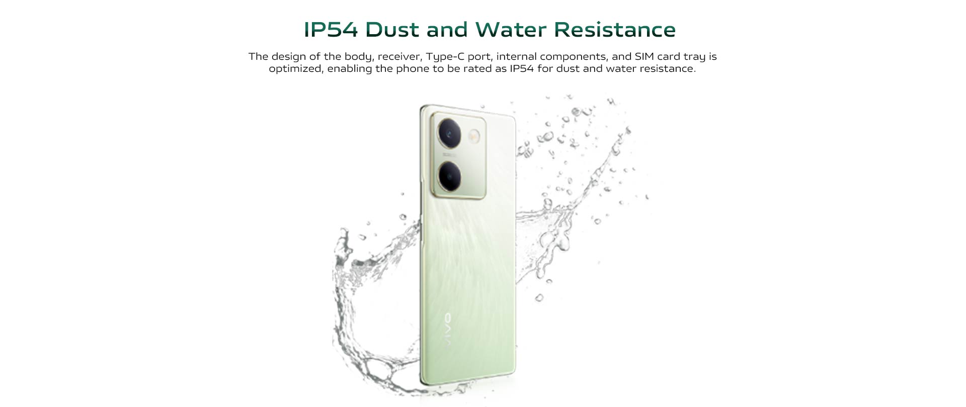 IP54 Dust and Water Resistance*