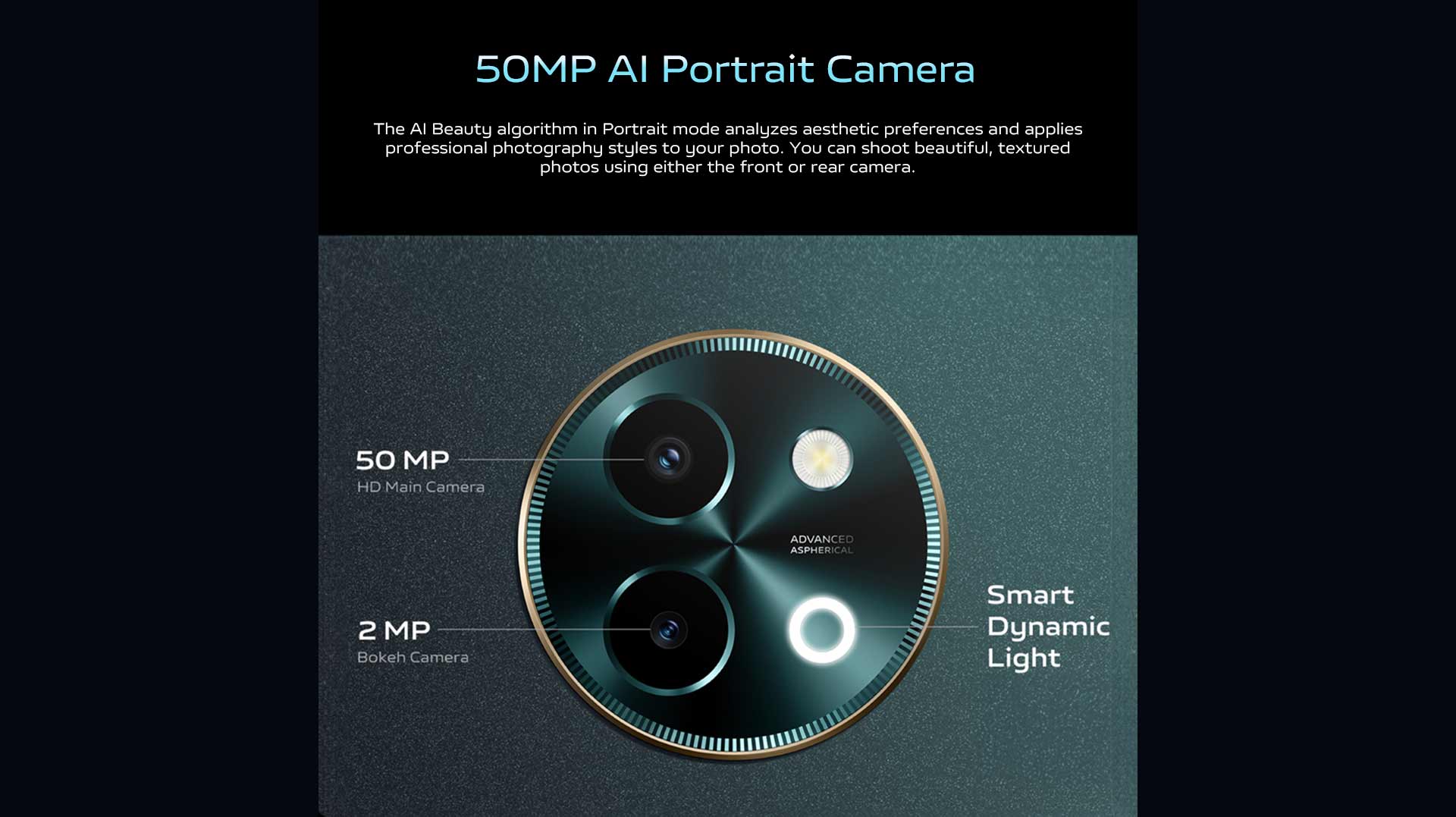 50 MP AI Portrait Camera