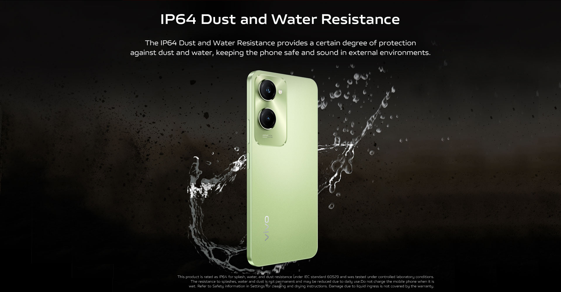 IP64 Dust and Water Resistance
