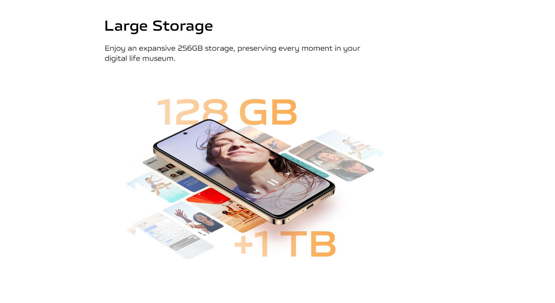 Expansive 256 GB Storage