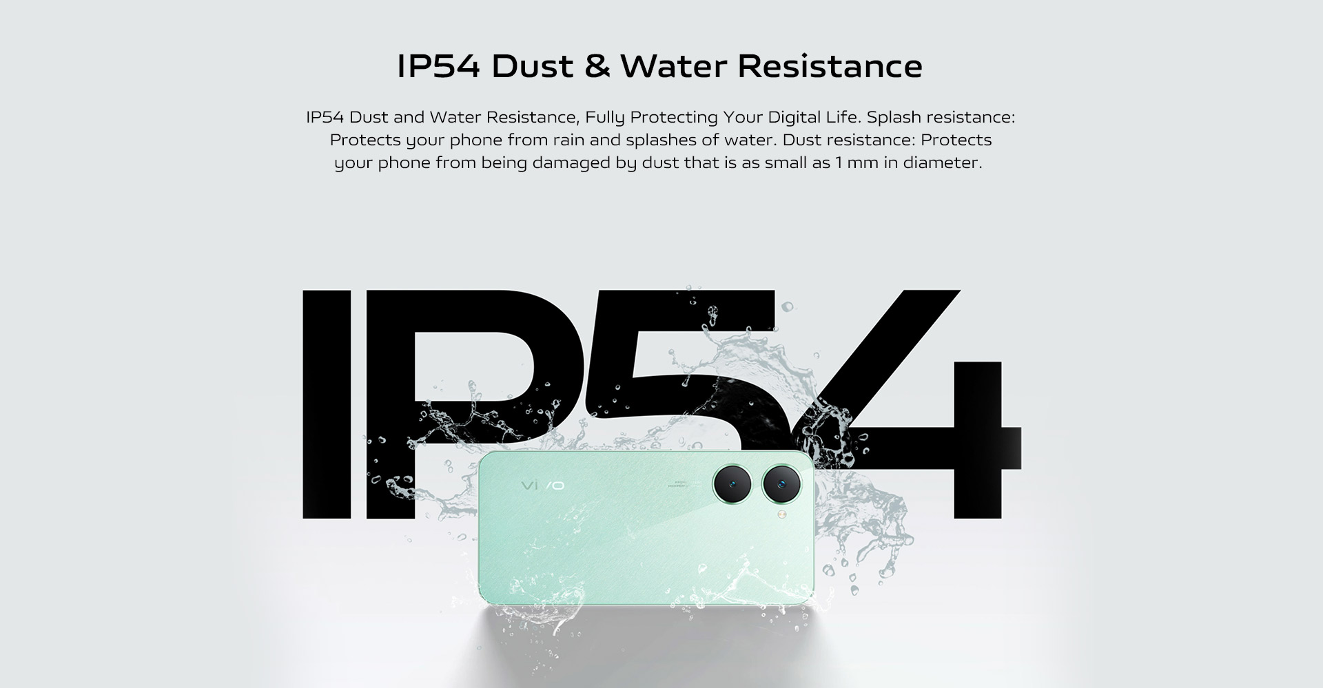 IP54 Dust & Water Resistance 