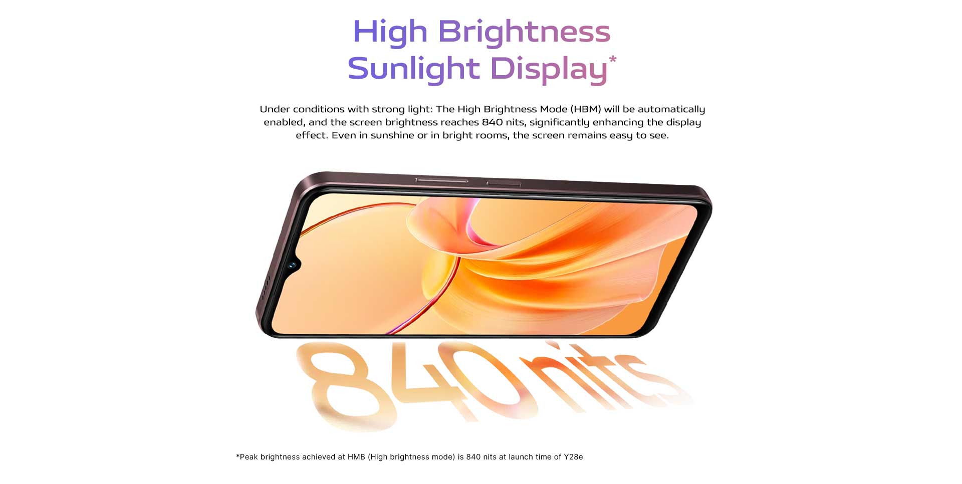 840 nits Brightest Display*