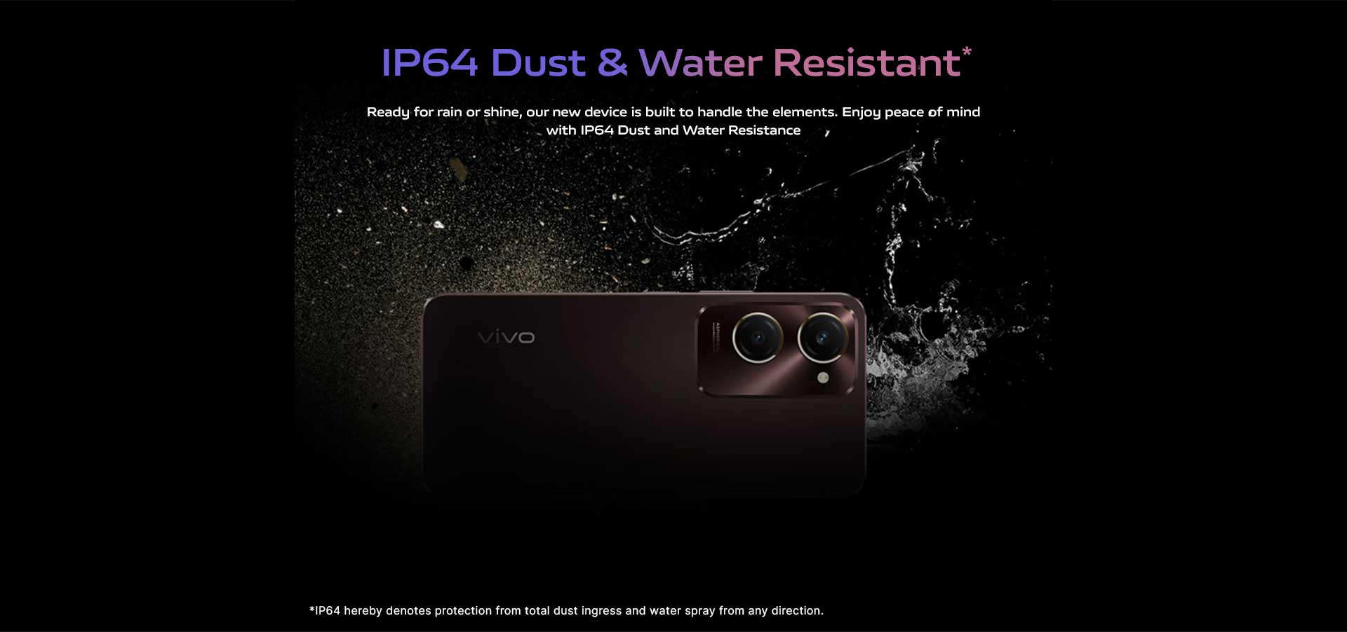 IP64 Dust & Water Resistant*