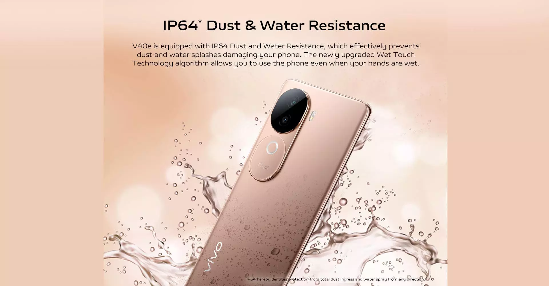  IP64 Dust and Water Resistance