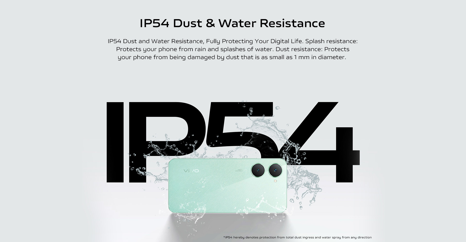IP54 Dust & Water Resistance 