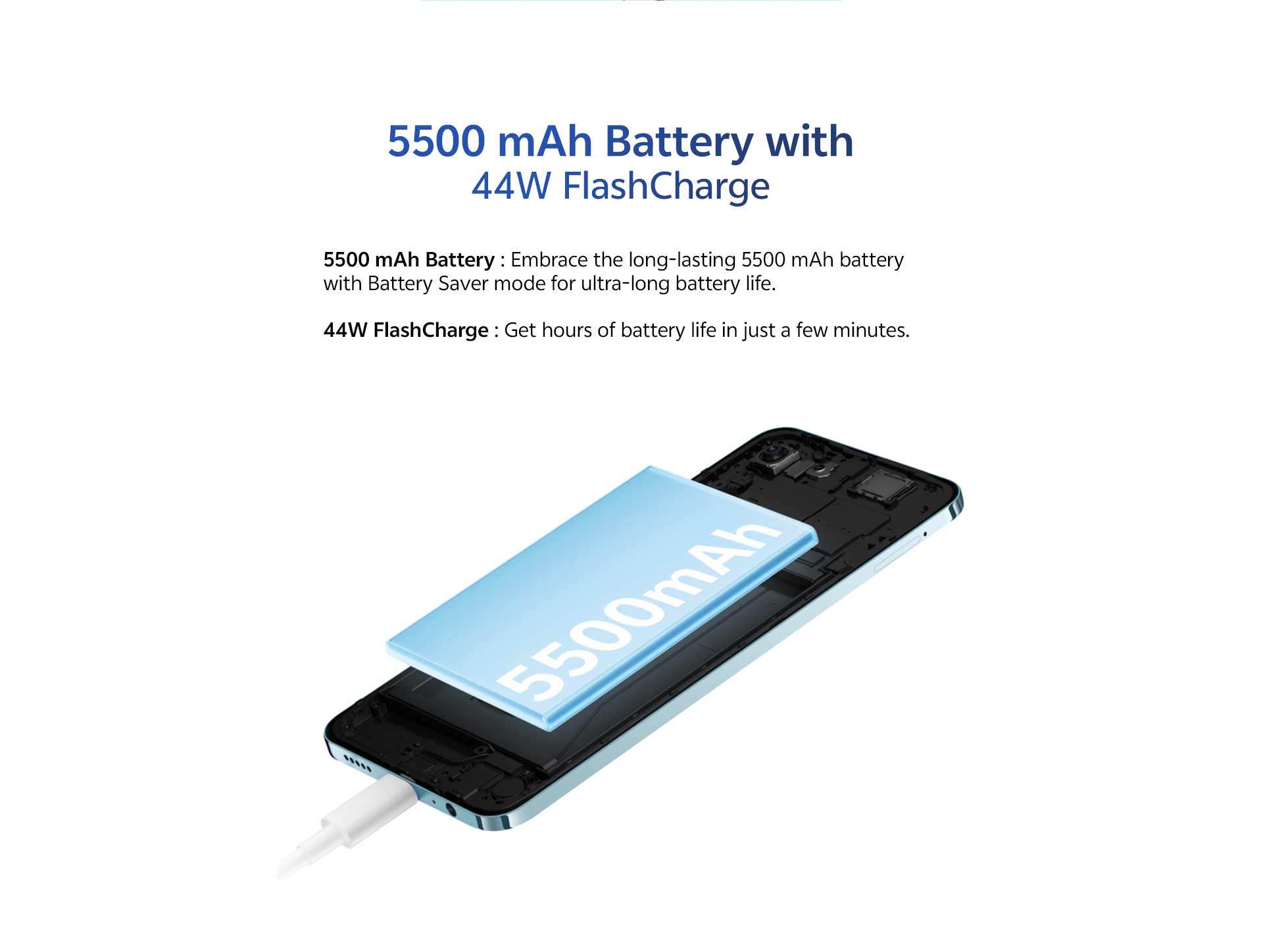 5500 mAh Battery with 44W FlashCharge