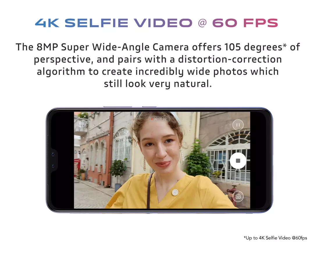 wide angle selfie camera phone