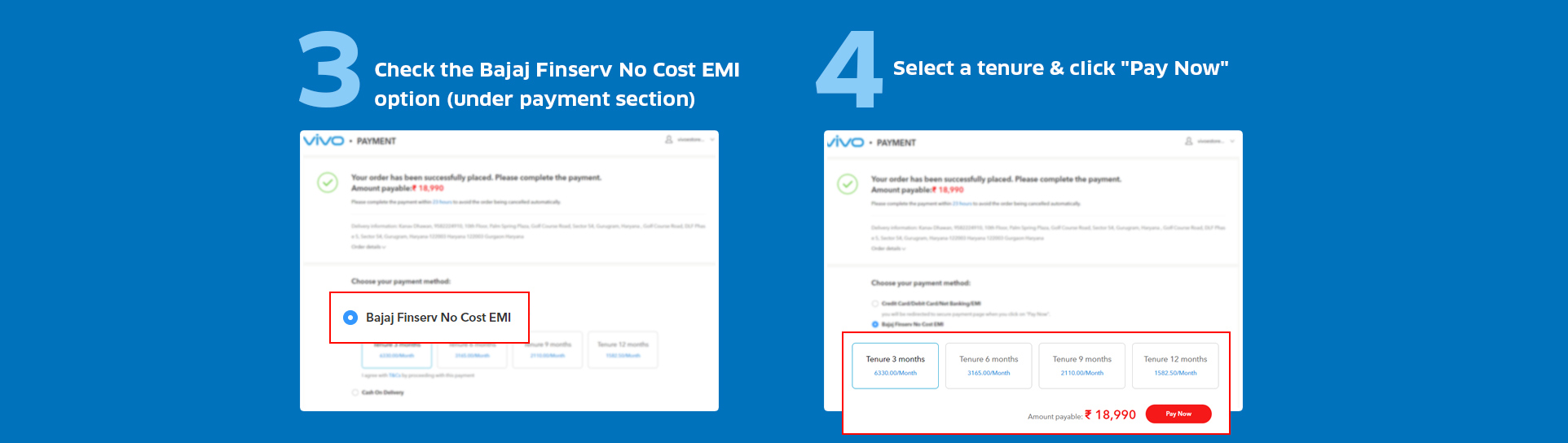 Vivo Bajaj EMI Card Offer T&C No Cost EMI Smartphone Offers Online